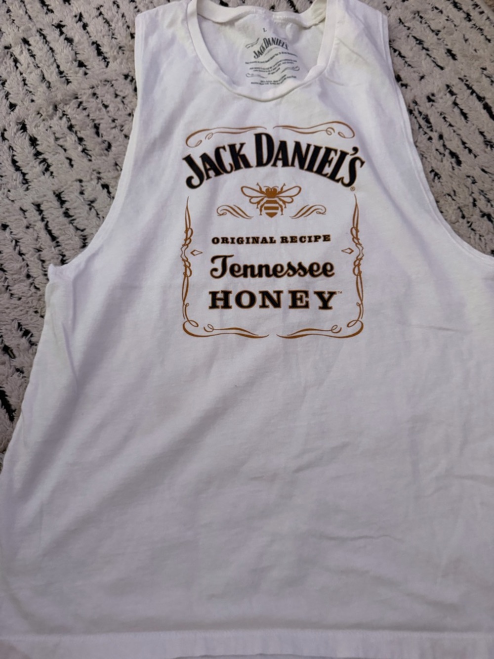 Jack Daniel's White and Gold Graphic Tank Top